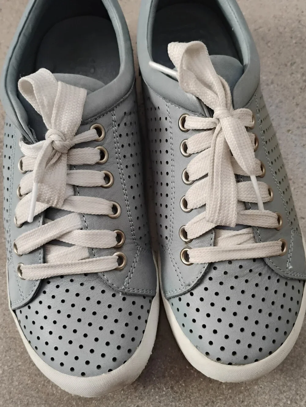 Gelato Teejay Dusty Blue Perforated Lace-Up Women’s Sneakers